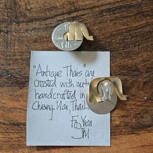 Silver and Gold Elephant Earrings